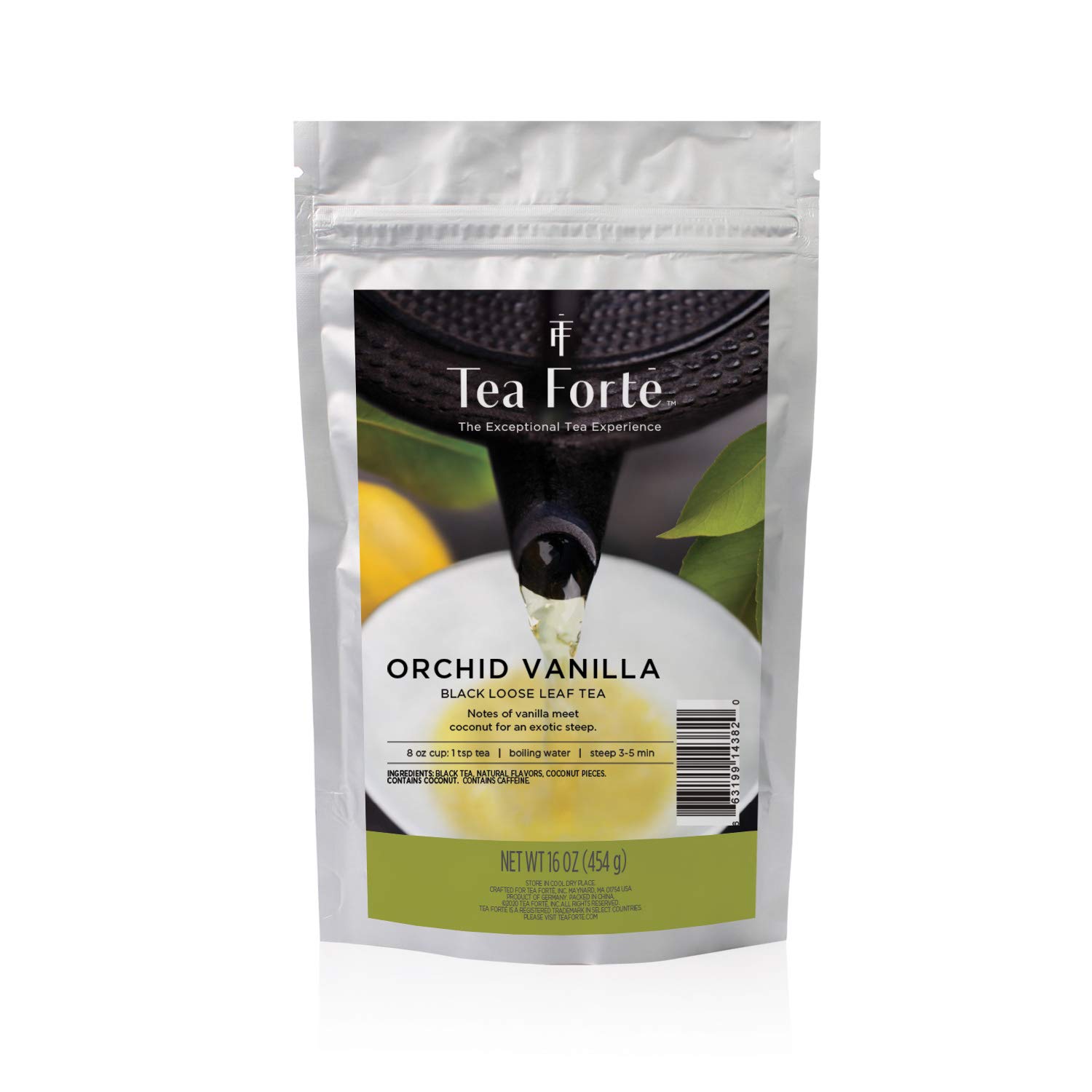 Tea Forte English Breakfast Premium Organic Loose Leaf Caffeinated Black Tea Blend, Resealable 1 Pound Bag, Makes 160-175 Cups