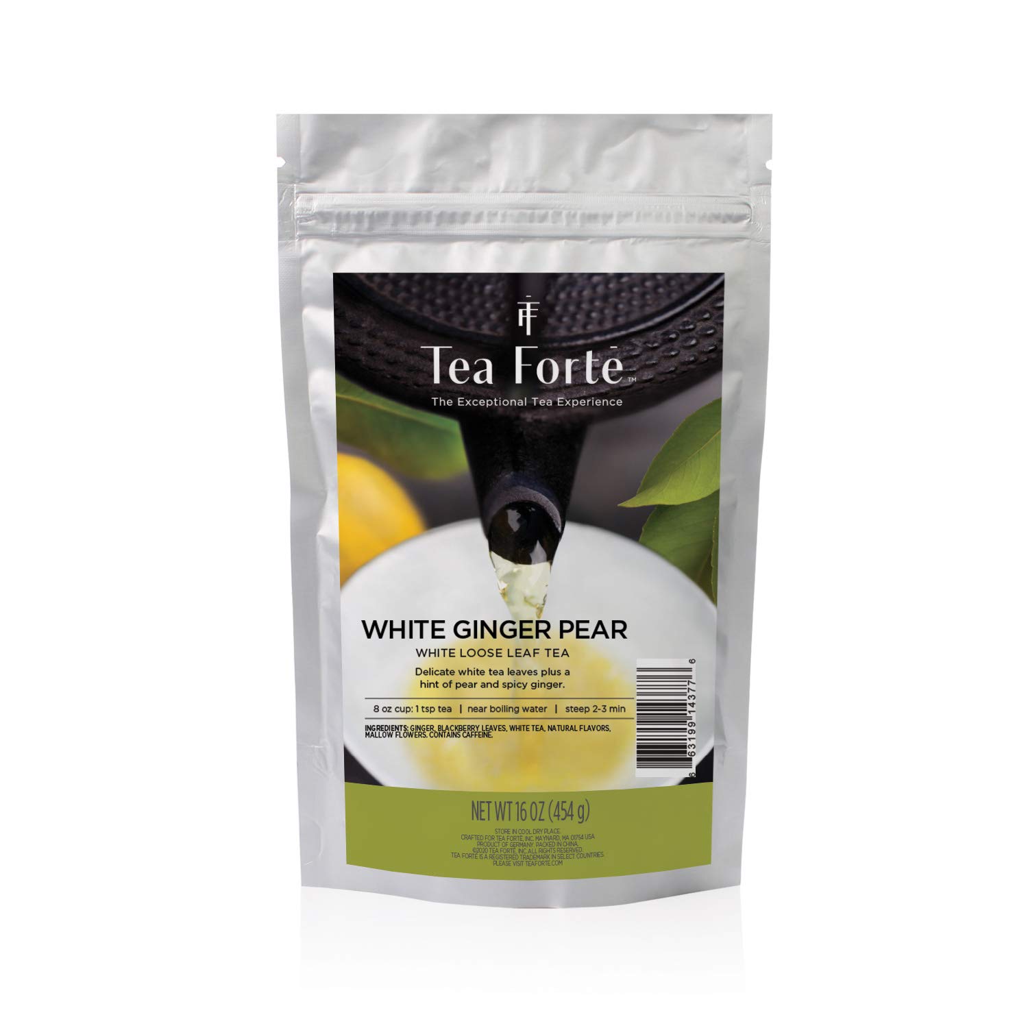 Tea Forte English Breakfast Premium Organic Loose Leaf Caffeinated Black Tea Blend, Resealable 1 Pound Bag, Makes 160-175 Cups