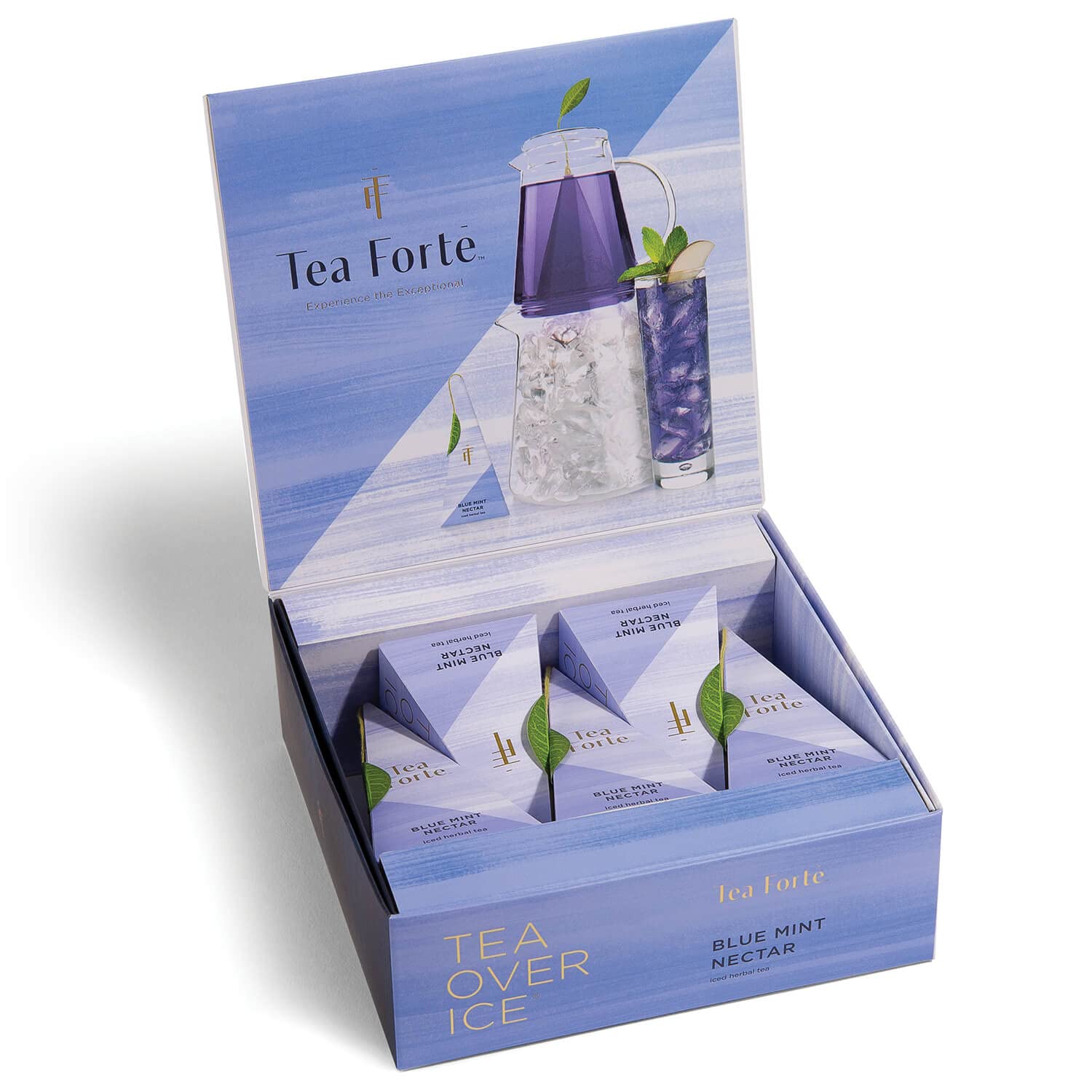Tea Forte Tea Over Ice White Ginger Pear Premium Organic Caffeinated White Iced Tea Blend, 5 Count Individually Wrapped Handcrafted Pyramid Infuser Tea Bags, Each Steeps 24 oz.